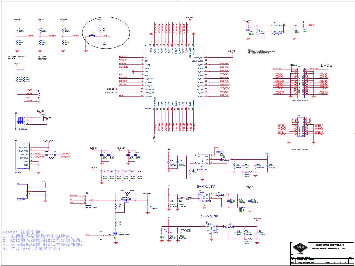 hCS5518 MipiDlvdsc(din)оƬpin to pinvGM8775C
