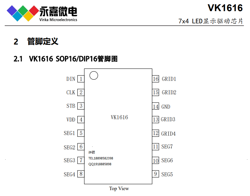 ߷LED(dng)ICɔ_@(dng)a(dng)оƬVK1616 SOP16/DIP16m늉׃